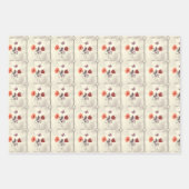 スウィートボホフォークアートラビットバタフライフローラハイゲ ラッピングペーパーシート (正面)