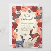 スウィートボホフォークアートラビットバタフライフローラハイゲ 招待状 (正面)