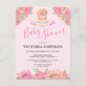 スウィートボホフローラリスウッドランドベイビーシャワー ポストカード (正面)