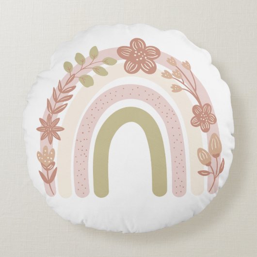 スウィートボホフローラレインボー ラウンドクッション (正面)