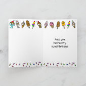 スウィートポップ・アートのアート誕生日カードアイスクリームサンデ カード (内部)