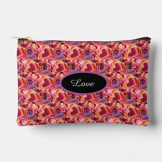 スウィートポピパーソナライズされたングハートフォイル アクセサリーポーチ (正面)