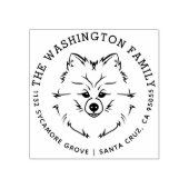 スウィートポメラニア犬ドッグファミリーネーム差出人住所 ラバースタンプ (インプリント)