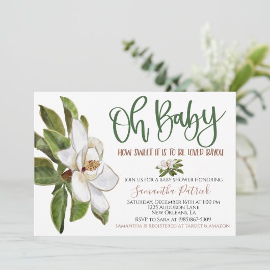 スウィートマグノリアベイユーベビーシャワー招待状 招待状 (スタンド正面)