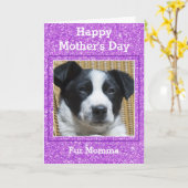 スウィートマザーズデイガーリーグリッターカスタムペット写真 カード (黄色い花)
