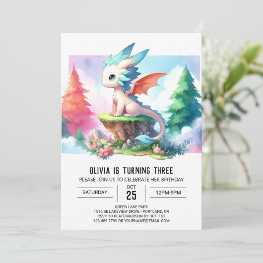 スウィートマジカルドラゴン誕生日 招待状 (スタンド正面)