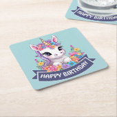 スウィートマジカルベビーユニコーン スクエアペーパーコースター (アングル)