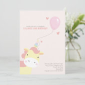 スウィートマジカル誕生日ユニコーン招待状 招待状 (スタンド正面)