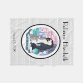 スウィートママ&ベビーペンギンパーソナライズされた、 フリースブランケット (正面(横))