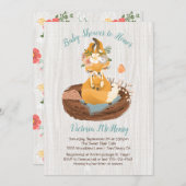スウィートマンマフォックス&ベビーフォックスベビーシャワー招待状 招待状 (正面/裏面)