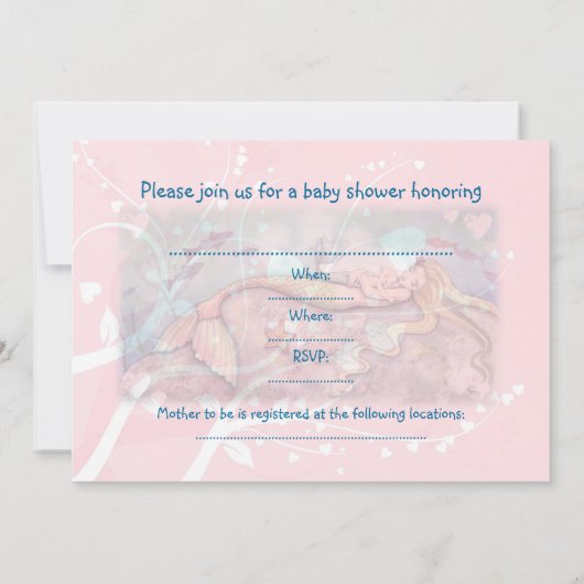 スウィートマーメイドベビーシャワー招待状 招待状 (裏面)