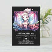 スウィートミニマリストフェアリー誕生日 招待状 (スタンド正面)