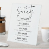 スウィートミニマルデザートメニューモダン白黒シック 台座サイン (インサイチュ)