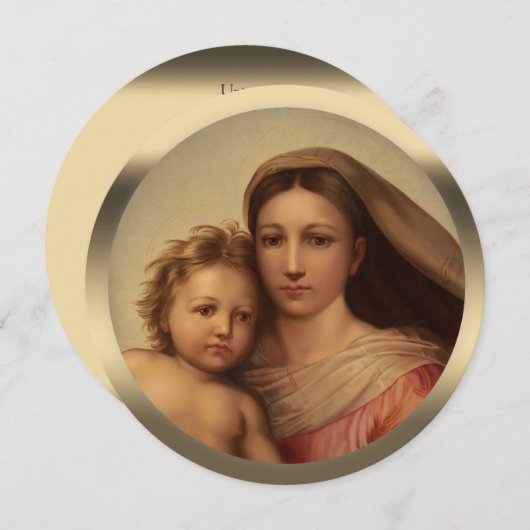 スウィートメアリーとイエスラファエルクリスマス賛美の シーズンカード (正面/裏面)