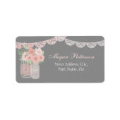 スウィートメイソンジャールピンクグレー住所 シール (正面)