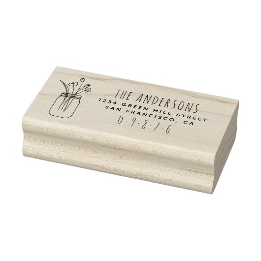 スウィートメイソンジャー&フラワーズファミリー差出人住所 ラバースタンプ (スタンプ)