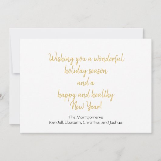 スウィートメリークリスマスギニアピグ金ゴールドオーナメント シーズンカード (裏面)