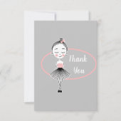 スウィートモダンバレエガールサンキューフラットカード サンキューカード (正面)