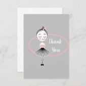 スウィートモダンバレエガールサンキューフラットカード サンキューカード (正面/裏面)
