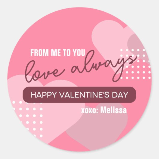 スウィートモダンピンクラブいつもバレンタインデー ラウンドシール (正面)