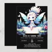 スウィートモダンフェアリー誕生日 招待状 (正面/裏面)