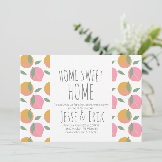 スウィートモダンフルーツ引っ越し祝いパーティーパーティー 招待状 (スタンド正面)