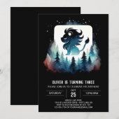 スウィートモダンライオン誕生日 招待状 (正面/裏面)