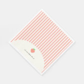 スウィートモダンリトルピーチストライプズ スタンダードランチョンナプキン (角)