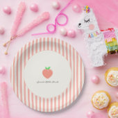 スウィートモダンリトルピーチストライプズ ペーパープレート (パーティー)