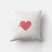 スウィートモダン赤いハート&ラブ鍵ヴァレンティーンズデイ クッション (裏面)