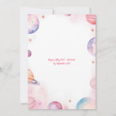 スウィートモダン銀河系アウトオブザワールド誕生日 招待状 (裏面)