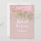 スウィートモダン16ロシータ金ゴールド幾何学赤面 招待状 (正面)