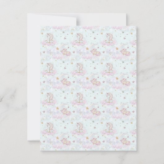 スウィートユニコーンベビーシャワー招待状 招待状 (裏面)