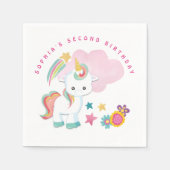 スウィートユニコーン名第2バースデーパーティー スタンダードカクテルナプキン (正面)