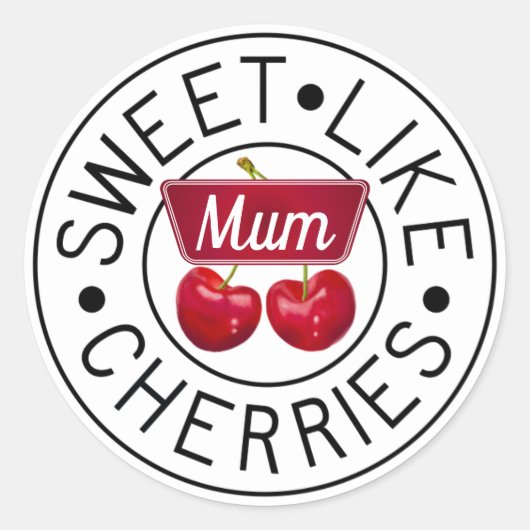 スウィートライクさくらんぼムームレトロヴィンテージスタンプカスタム ラウンドシール (正面)