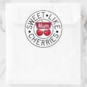 スウィートライクさくらんぼムームレトロヴィンテージスタンプカスタム ラウンドシール (バッグ)