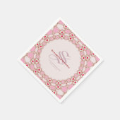 スウィートラブハートフラクタルレース名前をカスタムする スタンダードカクテルナプキン (角)