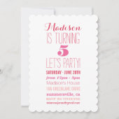 スウィートラブピンクガールバースデーパーティー招待状 招待状 (正面)