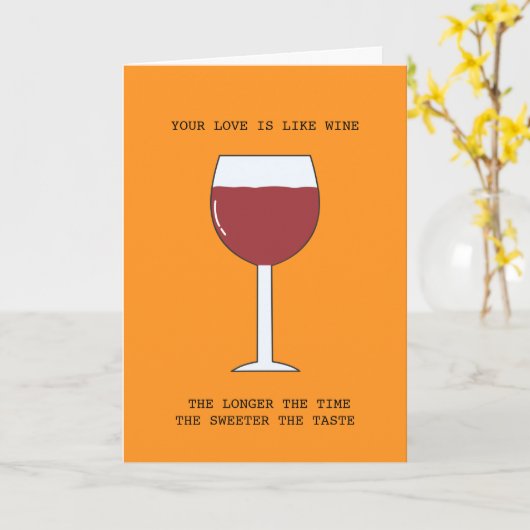 スウィートラブレッドワイングラ結婚ス記念日 カード (黄色い花)