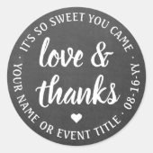 スウィートラブ&ブ感謝していロック&ホワイトフェイクシャルボード ラウンドシール (正面)