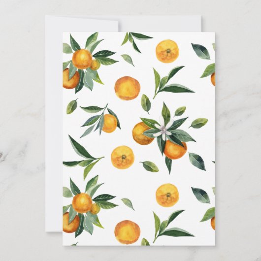 スウィートリトルかわいこちゃんオレンジシトラスファースト誕生日 招待状 (裏面)