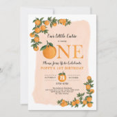 スウィートリトルかわいこちゃんオレンジシトラス1st誕生日 招待状 (正面)