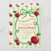 スウィートリトルさくらんぼベビーシャワー招待状 招待状 (正面/裏面)