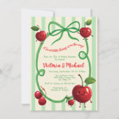 スウィートリトルさくらんぼベビーシャワー招待状 招待状 (正面)