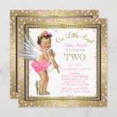 スウィートリトルエンジェルガールズ2nd誕生日パーティー 招待状 (正面/裏面)