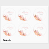 スウィートリトルカボチャのピンクの弓が途中にある ラウンドシール (シート)