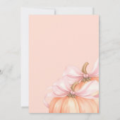 スウィートリトルカボチャのピンクの弓が途中にある 招待状 (裏面)