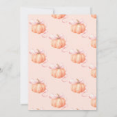 スウィートリトルカボチャのピンクの弓が途中にある 招待状 (裏面)