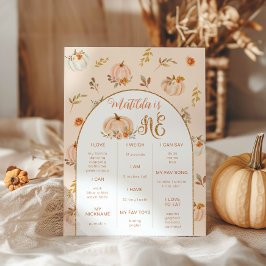 スウィートリトルカボチャの誕生日パーティーのマイルストーン ポスター