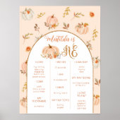 スウィートリトルカボチャの誕生日パーティーのマイルストーン ポスター (正面)